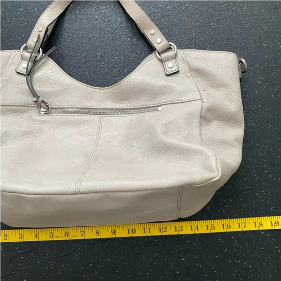 Audrey Brooke Large Bone Beige Leather Tote Handbag Nice Condition - Picture 3 of 12